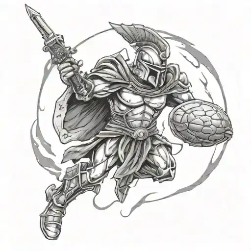 A Time-traveling Spartan Warrior Fighting Alongside Alien Allies In A Galactic War