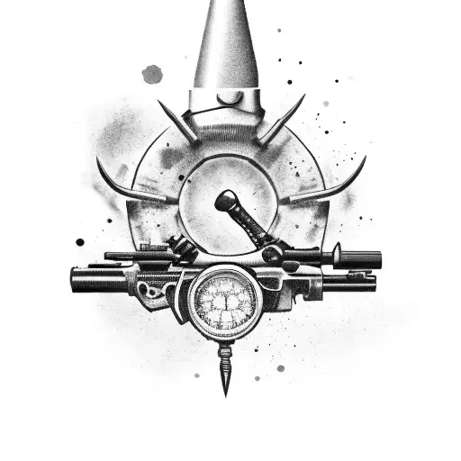 Crossed Hunting Rifles With Bullet Shells