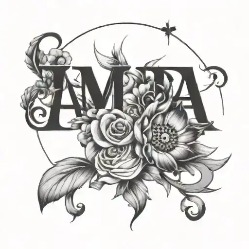 The Word Amara With Flowers Surrounding