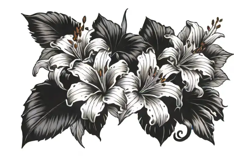 The Name Walls With 1 Lily And 1 Hibiscus