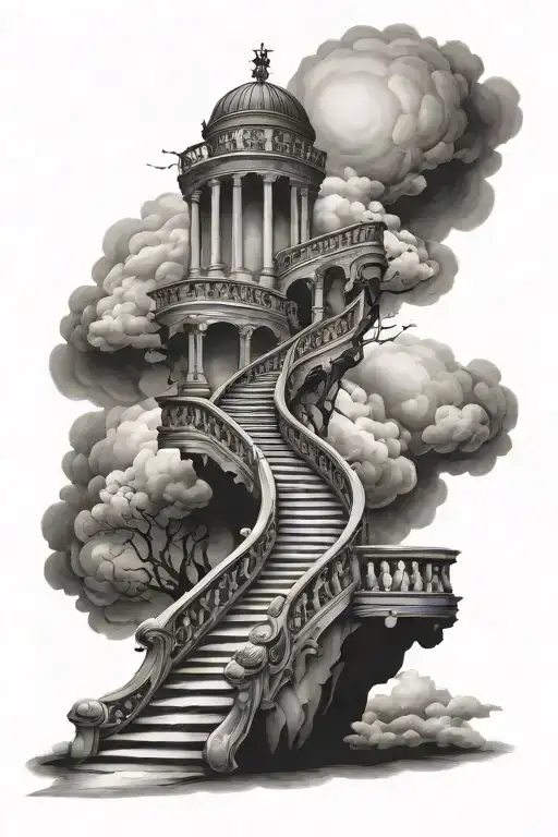 Staricase To Heaven Staircase With Clouds