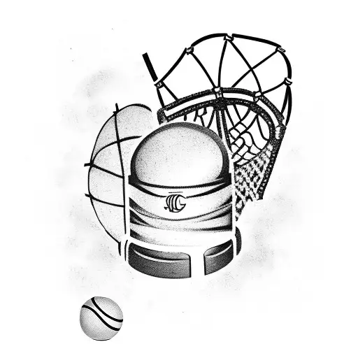 Design A Tattoo Featuring A Baseball And Basketball Crossed With The Liberty Bell In The Background