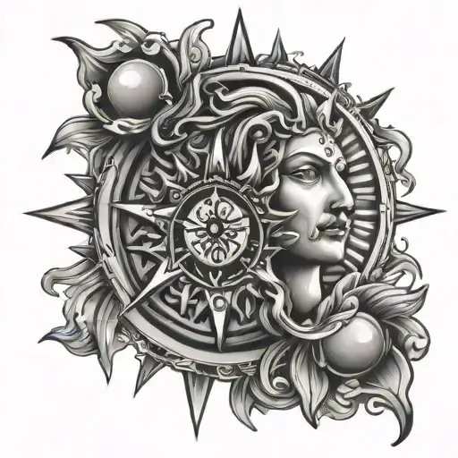 Sun God With Square And Compass