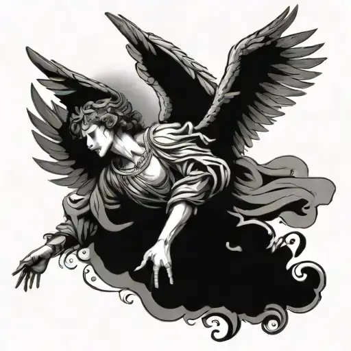 Fallen Angel Reaching Towards The Sky Full