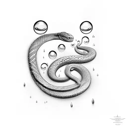 A Trial Of Raindrops Forming A Snake Shape