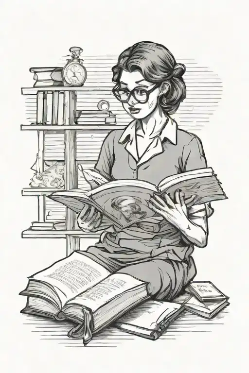 Girl Teacher Reading A Book