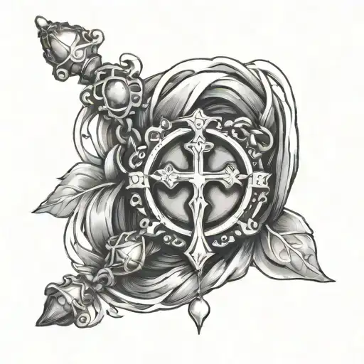 Rosary Wrapped Round In The Arm