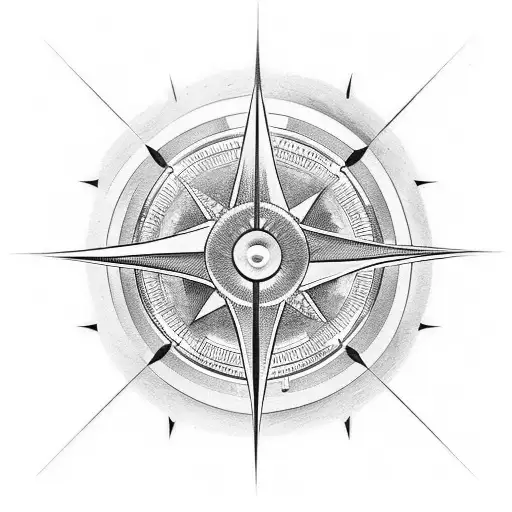 A Mystical Compass Embedded Within The Glass Of An Hourglass