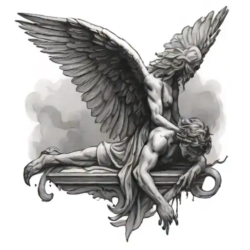 Fallen Angel Reaching Towards The Sky