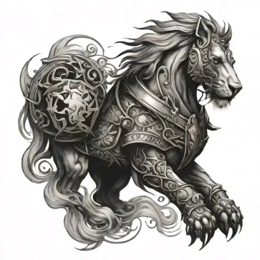 A Knight Integrated Into A Lion