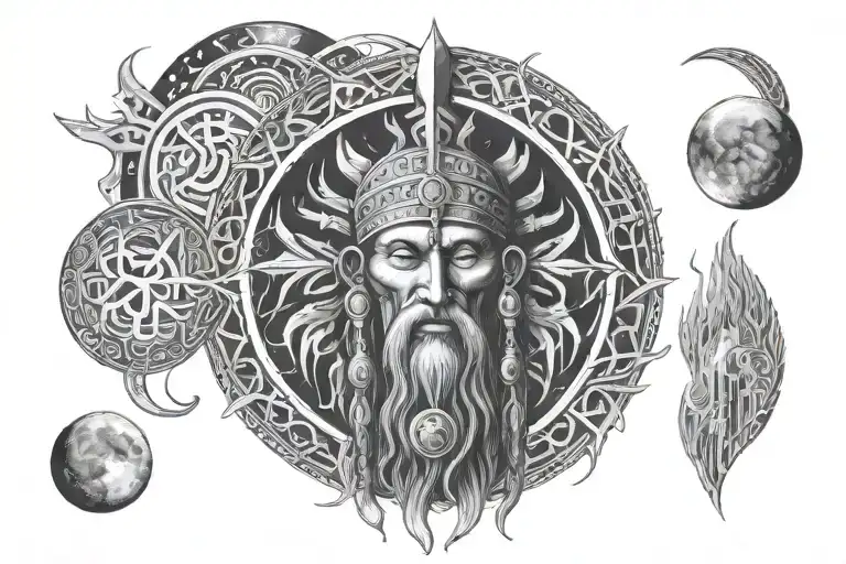 City Moon Shaman Slavic Tradition