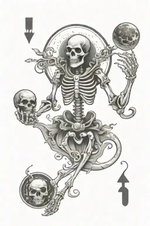 Moon God In A Card Featuring Skelton Hand