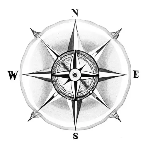 Compass And A Lotus Flower