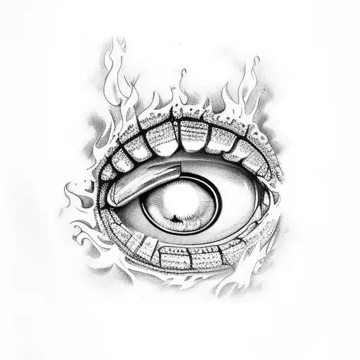 Crocodile Eye In Black Fire