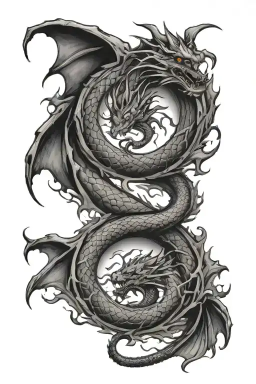 2 Dragons In A Yang Symbol