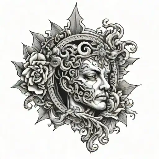 Fillers Around Religious Tatoo Design