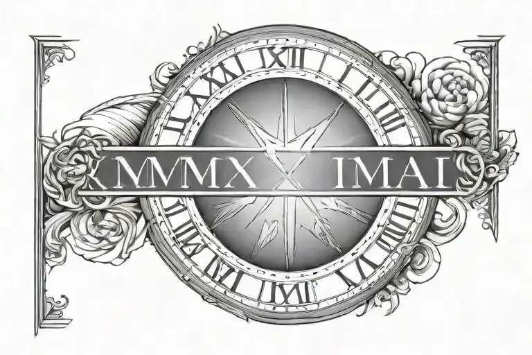 Roman Numerals 2004 - 2021 Sunset Sky