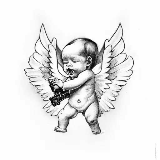 Baby Angel With Gun