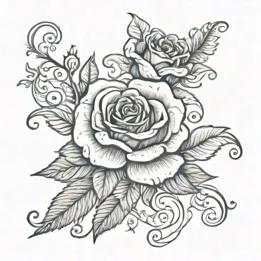Filigree With A Rose And Script That Says Beauty For Ashes