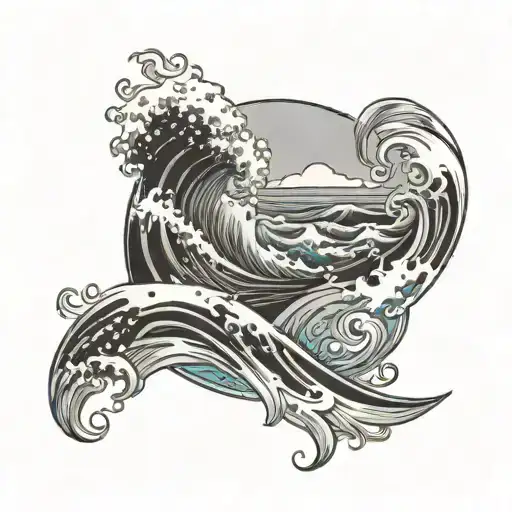 Name Laquisha With Ocean Wave Behind It