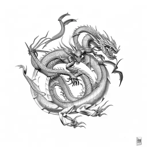 Dragon And Scorpion Intertwined In A Fierce Battle