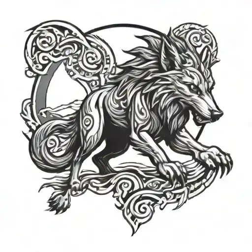 Fenrir And Sun Setting