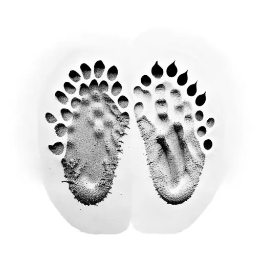 Animal Footprints Forming A Vegan Symbol