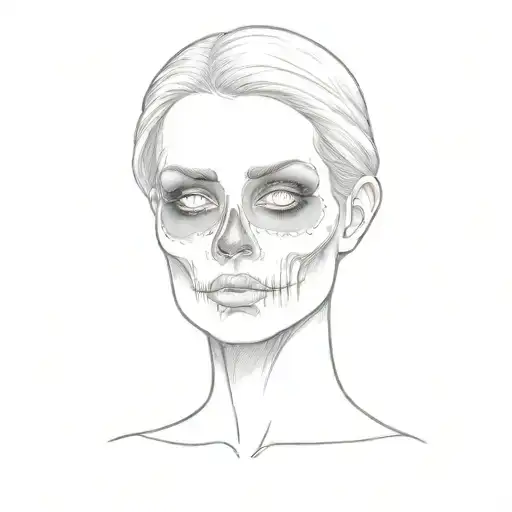 A Woman With A Skeleton Face
