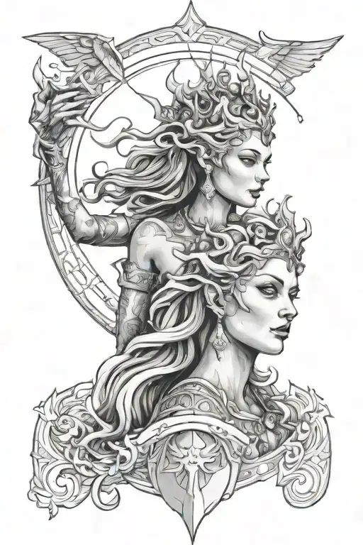 A Celestial Queen Of Light And A Celestial Queen Of Darkness Toghetter