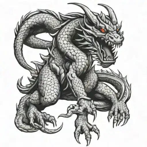 Muay Thai Dragon Holding Paed Tid