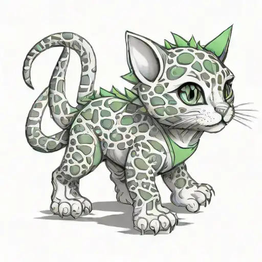 Baby Kitten Wearing A Green Dinosaur Style Pajama