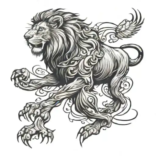 Bird Transitioning Into A Lion