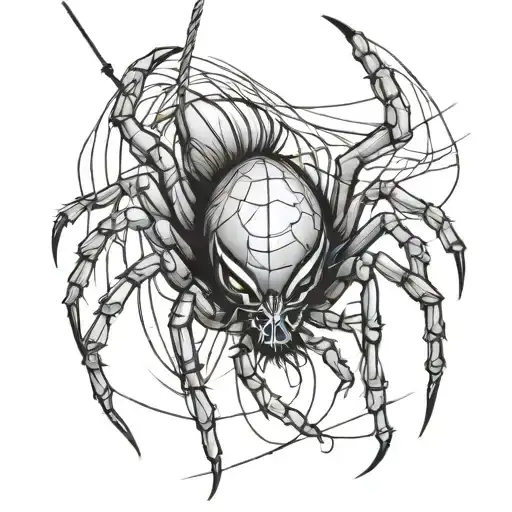 Spider Hung From String