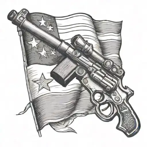 Texas Flag With A Gun And A Sledge Hammer On It