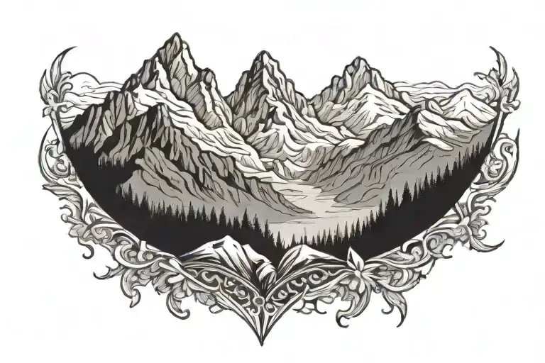 Mountain Range With A Hidden Letters Representing My Kids