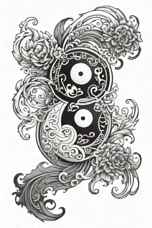 Ying Yang Art Black And White