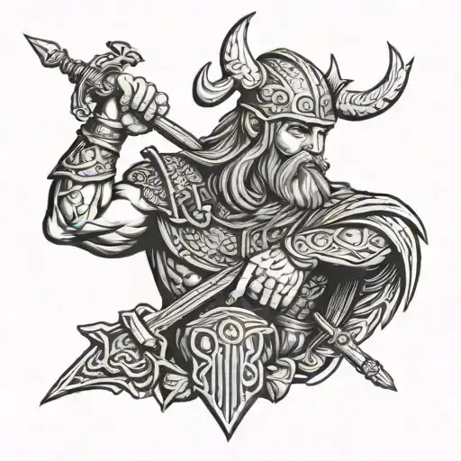 Viking Tatoo Representing Strengh Intelligence And Love