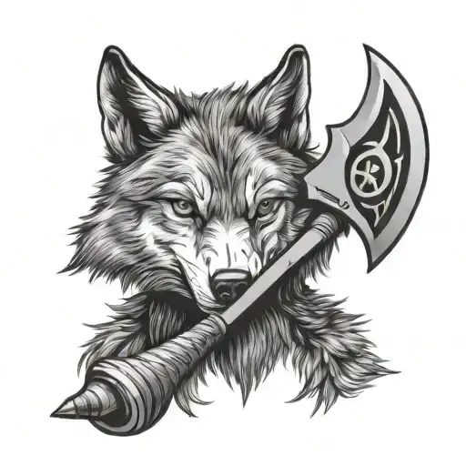 Wolf With Tomahawk