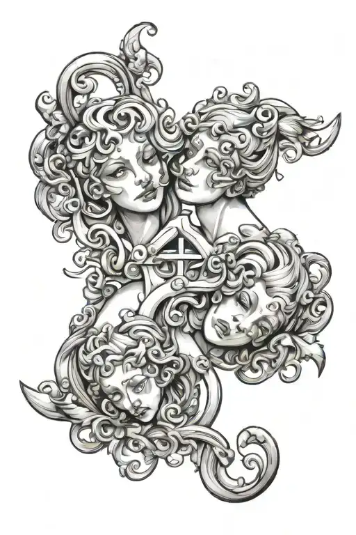 Gemini Twins Representing The Gemini Zodiac Sign Incorporated