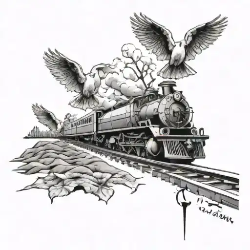 Railway Line Transitioning Into Doves