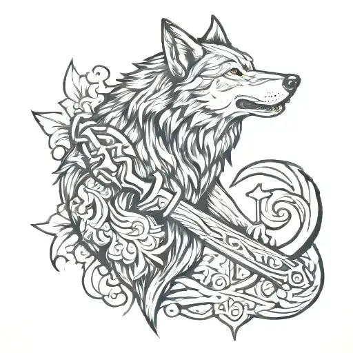 Wolf With Tomahawk