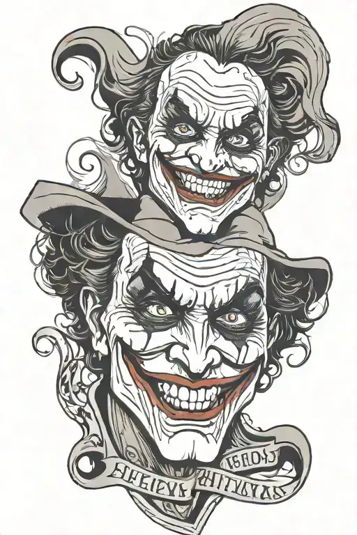 Joker Face And Spiritual Quotes Incorporated Into The Design