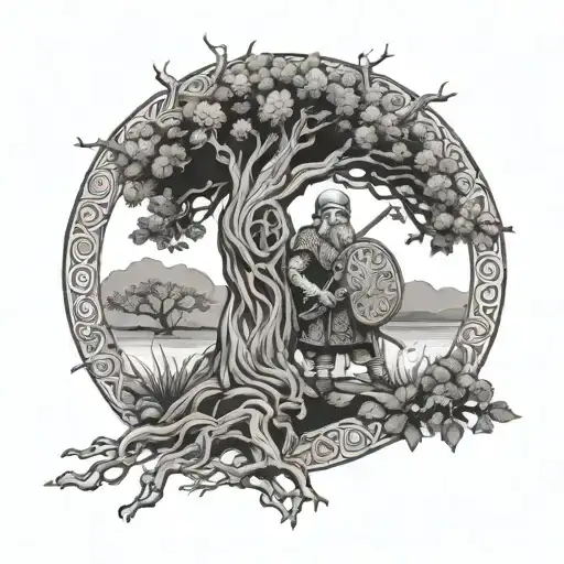 Germanic Viking Warrior Celtic Tree Of Life