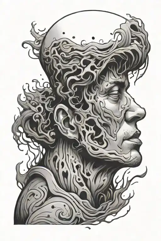 A Man Being Consumed By Depression Alone