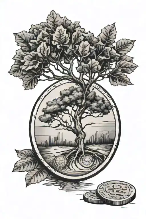 Coin With A Tree Growing On Top Of It