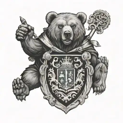 Orsini Bear Holding Coat Of Arms Royalty Heraldry