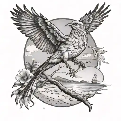 Mockingbird And Beach Landscape