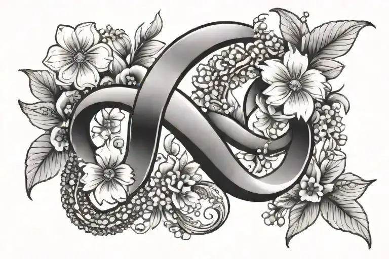 Infinity Symbol Made Of Small Flowers