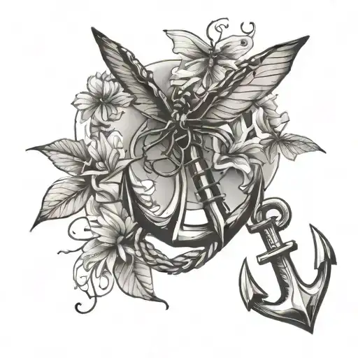 Anchor With Dragonfly