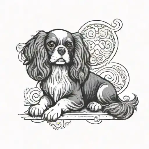 Cavalier King Charles Spaniel Dog With Heart Shape